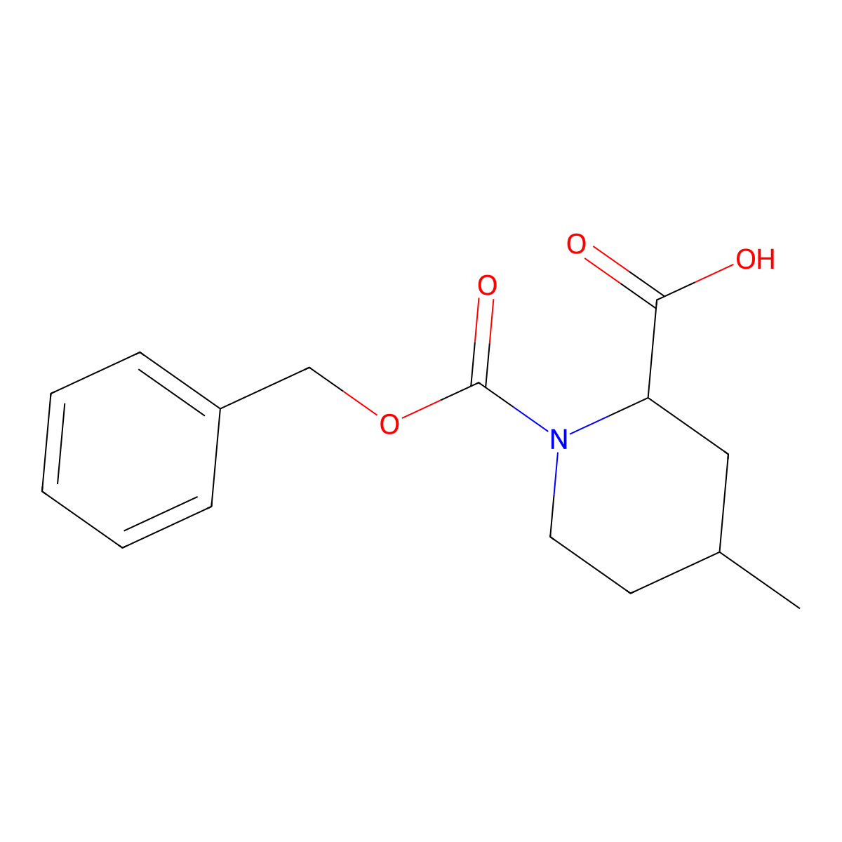 1-((Benzyloxy)carbonyl)-4-methylpiperidine-2-carboxylic acid molecular structure, CAS 1353629-99-8