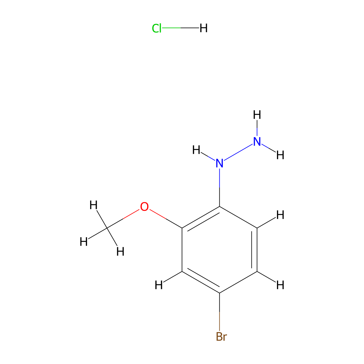 (4-Bromo-2-methoxyphenyl)hydrazine hydrochloride molecular structure, CAS 1353636-61-9