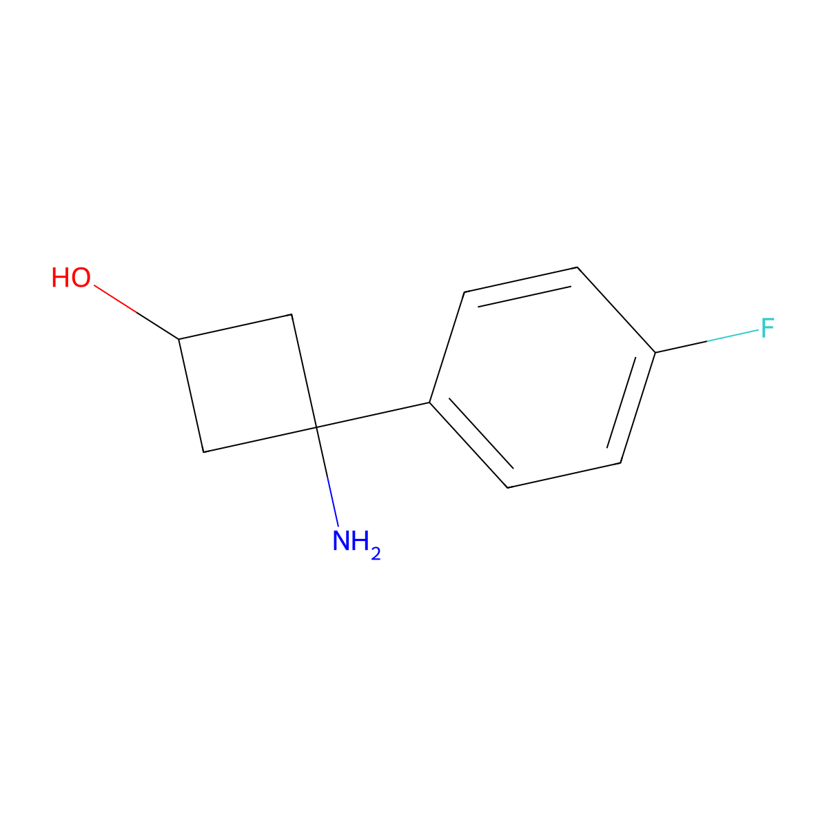 3-Amino-3-(4-fluorophenyl)cyclobutan-1-OL molecular structure, CAS 1353636-62-0