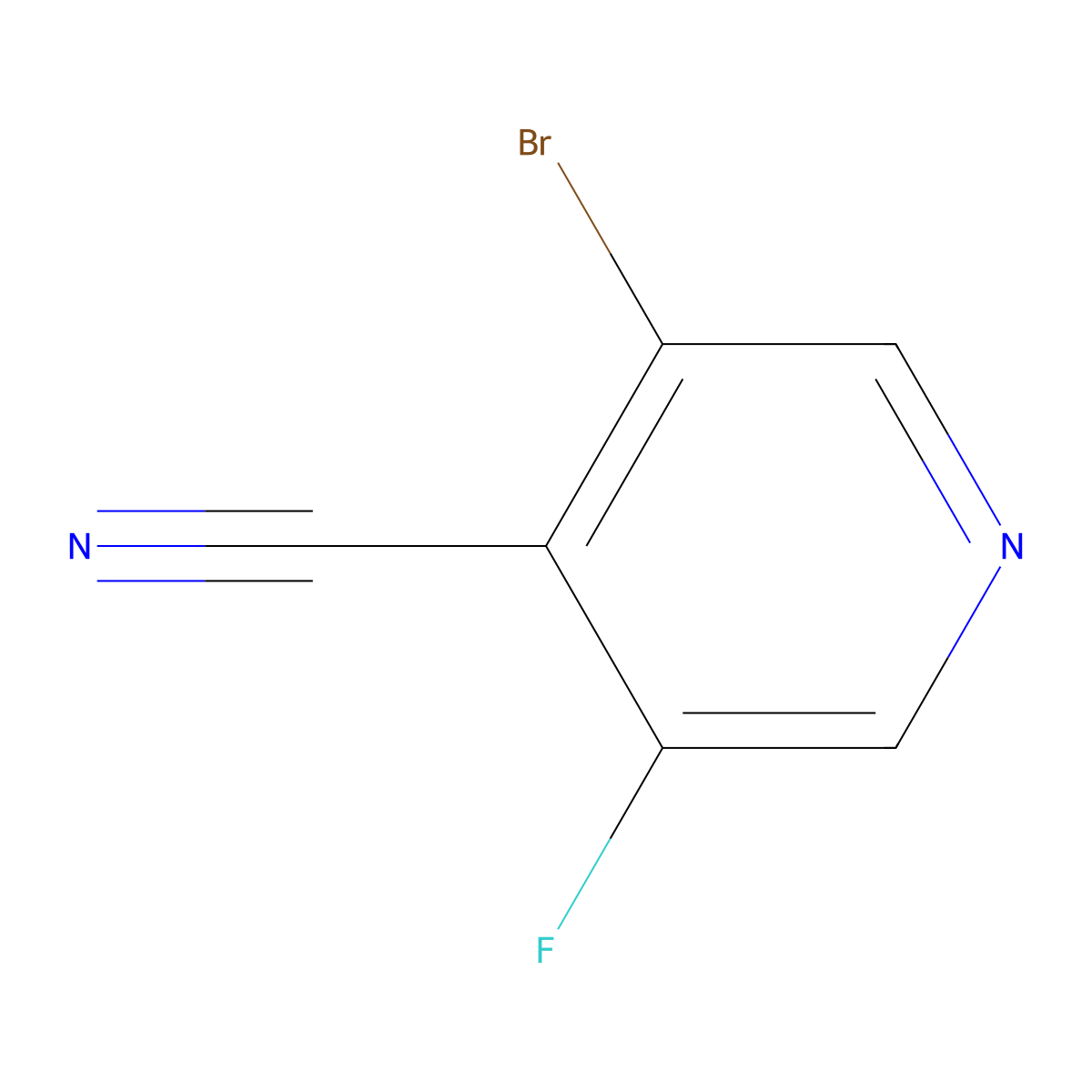 3-Bromo-5-fluoroisonicotinonitrile molecular structure, CAS 1353636-66-4