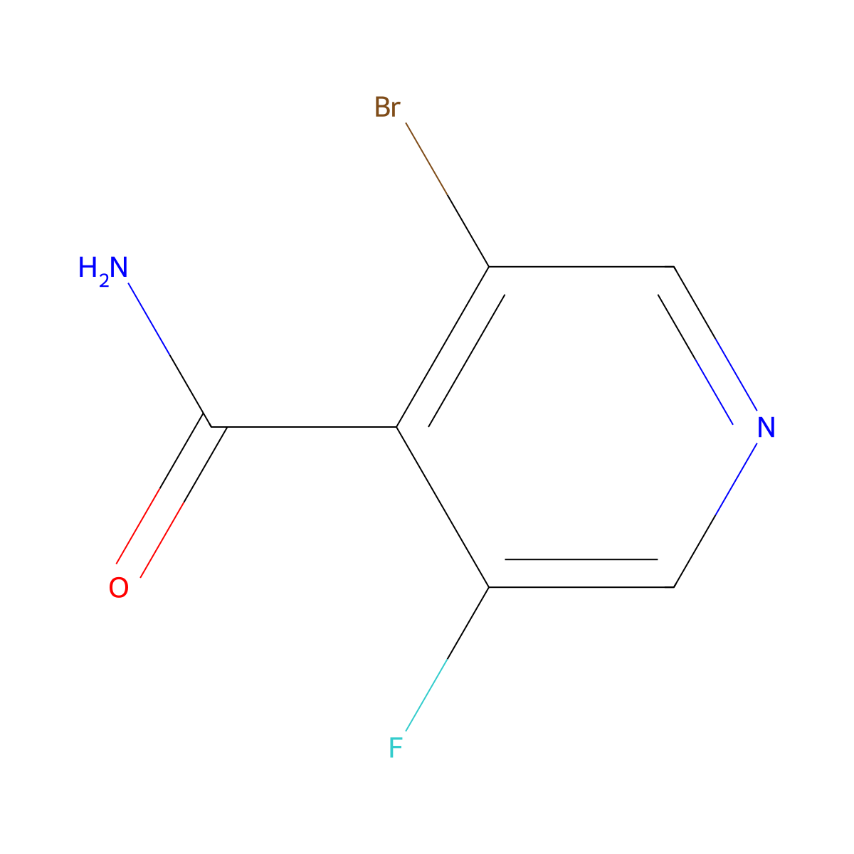 3-Bromo-5-fluoroisonicotinamide molecular structure, CAS 1353636-72-2