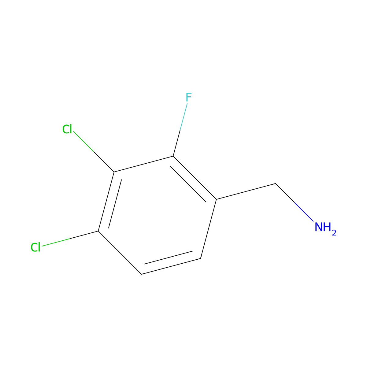 (3,4-Dichloro-2-fluorophenyl)methanamine molecular structure, CAS 1353636-77-7