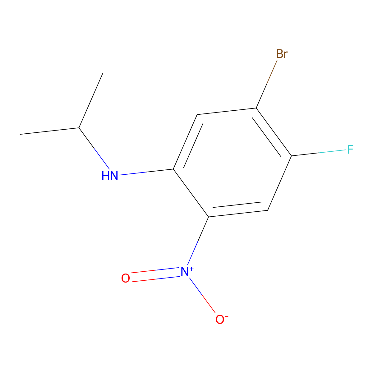 5-Bromo-4-fluoro-n-isopropyl-2-nitroaniline molecular structure, CAS 1353636-80-2