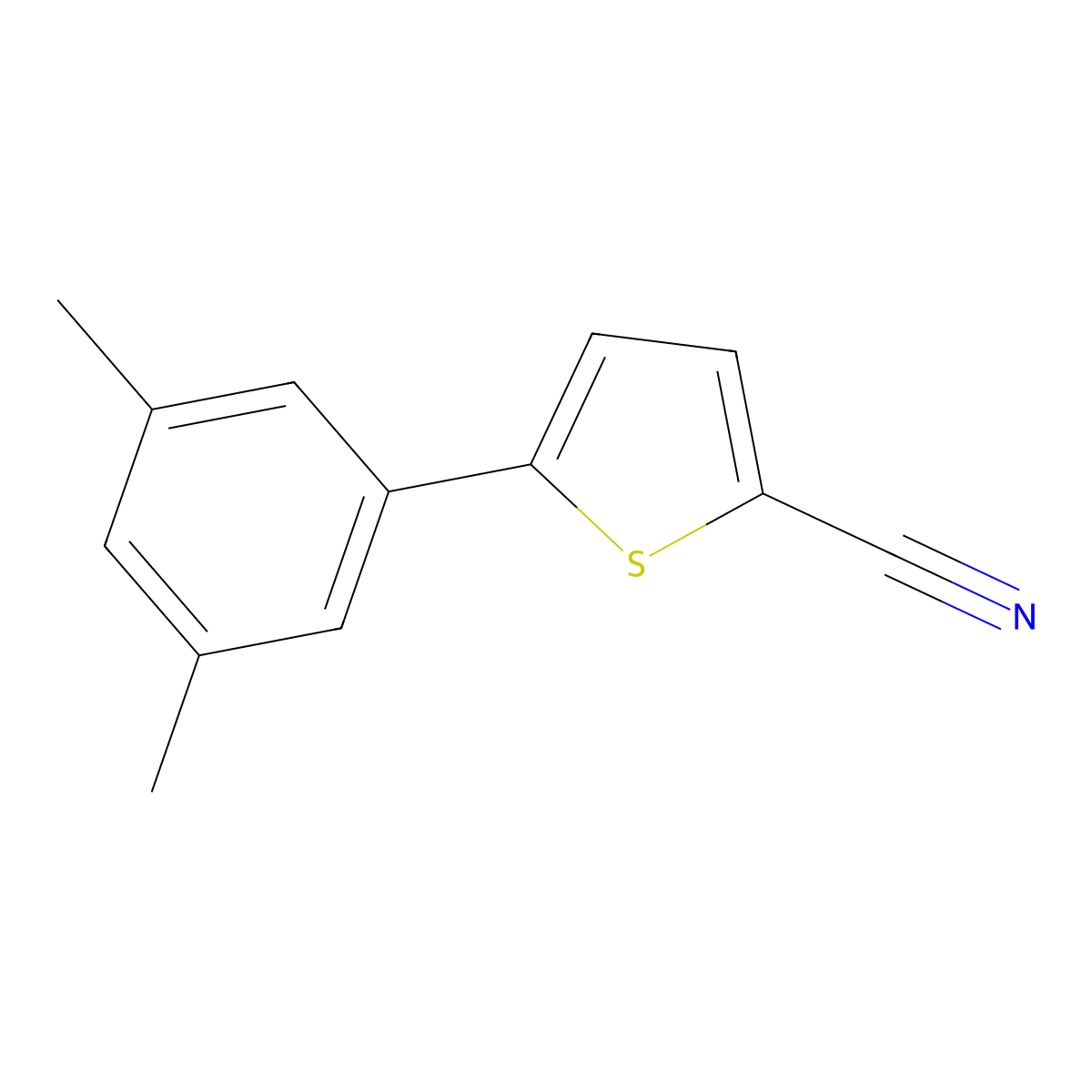 2-Thiophenecarbonitrile, 5-(3,5-dimethylphenyl)- molecular structure, CAS 1353658-82-8