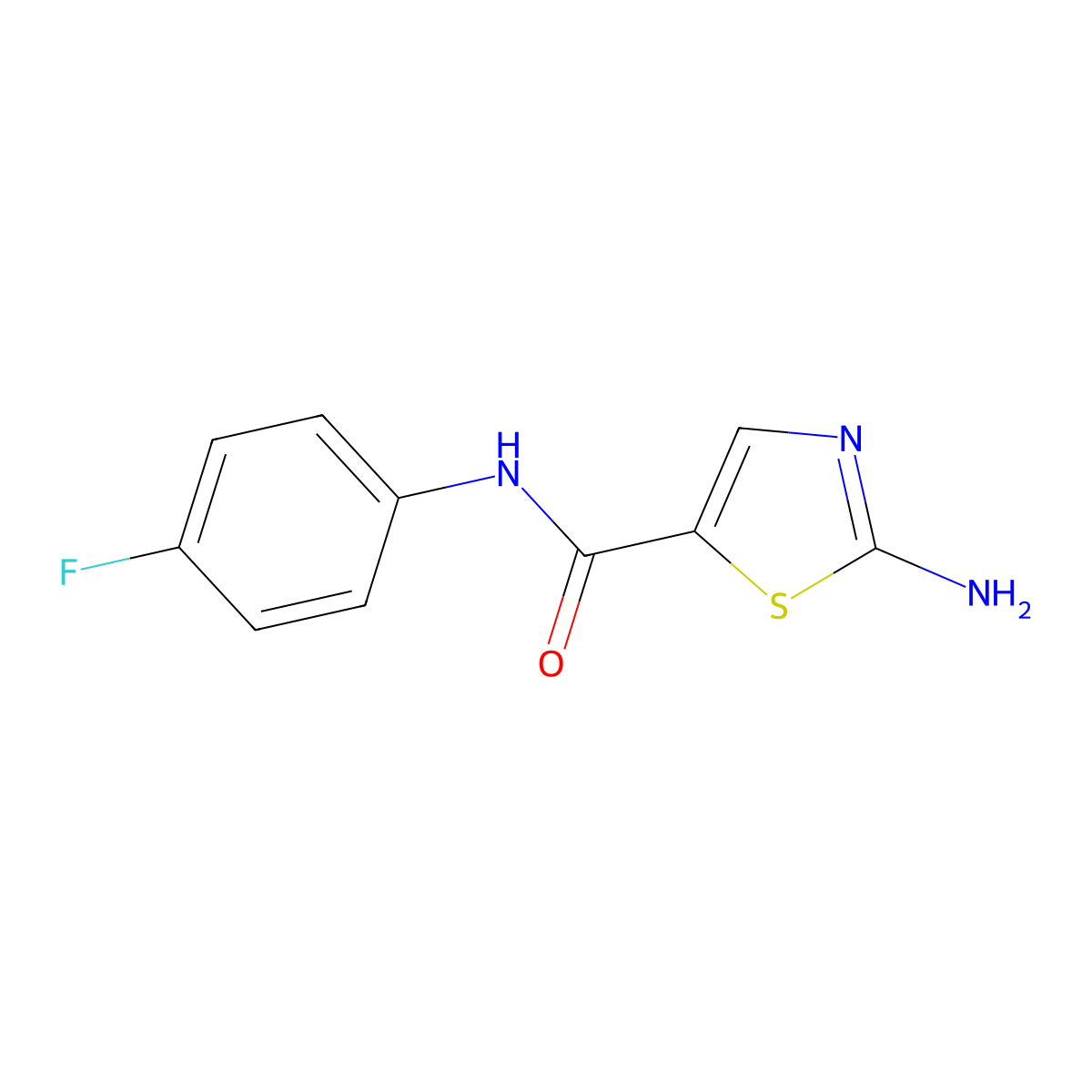 2-amino-N-(4-fluorophenyl)thiazole-5-carboxamide molecular structure, CAS 1353659-81-0