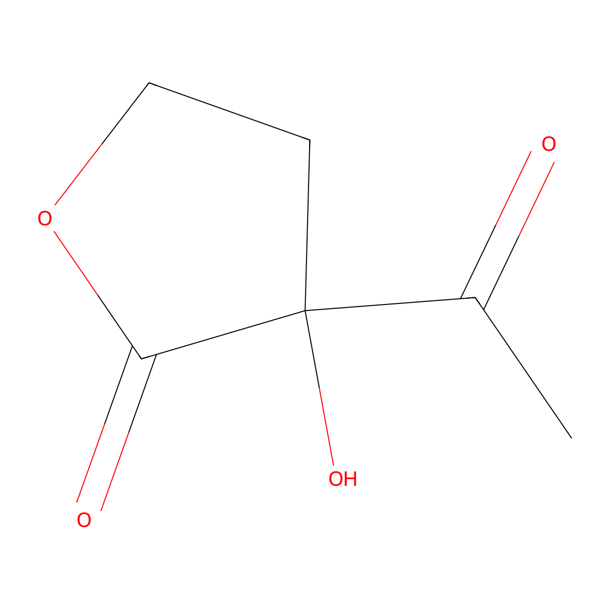 2(3H)-Furanone, 3-acetyldihydro-3-hydroxy- molecular structure, CAS 135366-64-2