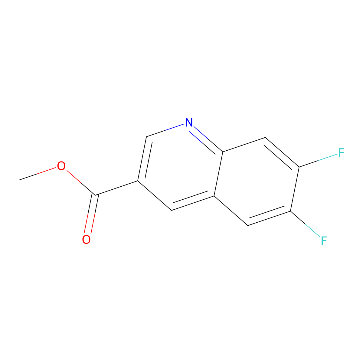 Methyl 6,7-Difluoroquinoline-3-carboxylate molecular structure, CAS 1353669-51-8