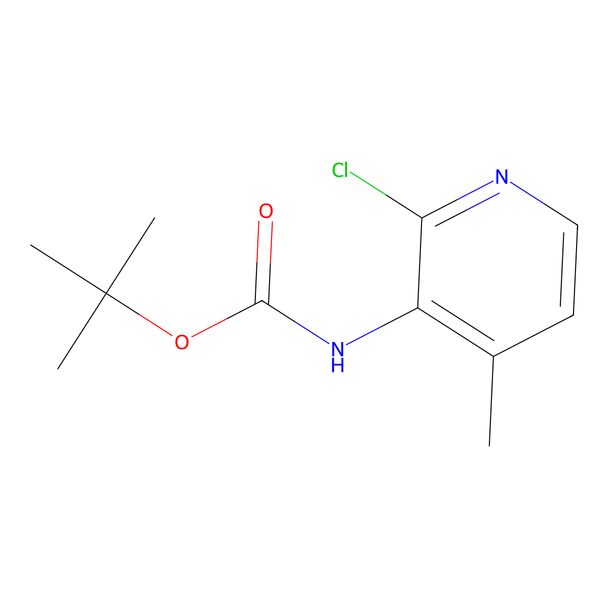 Tert-butyl (2-chloro-4-methylpyridin-3-yl)carbamate molecular structure, CAS 1353677-48-1