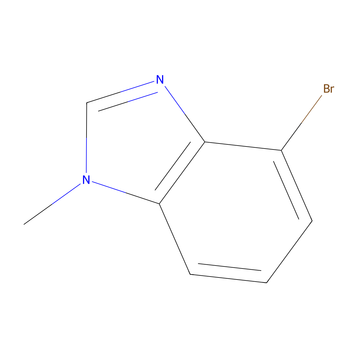 4-bromo-1-methyl-1H-1,3-benzodiazole molecular structure, CAS 1353679-63-6