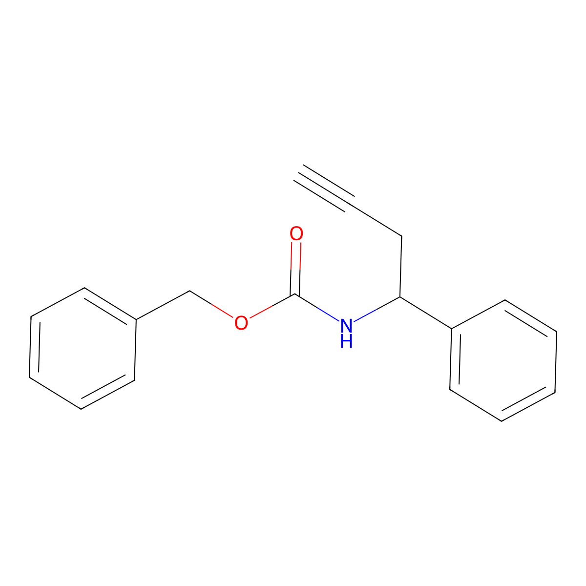 benzyl N-(1-phenylbut-3-yn-1-yl)carbamate molecular structure, CAS 1353682-14-0