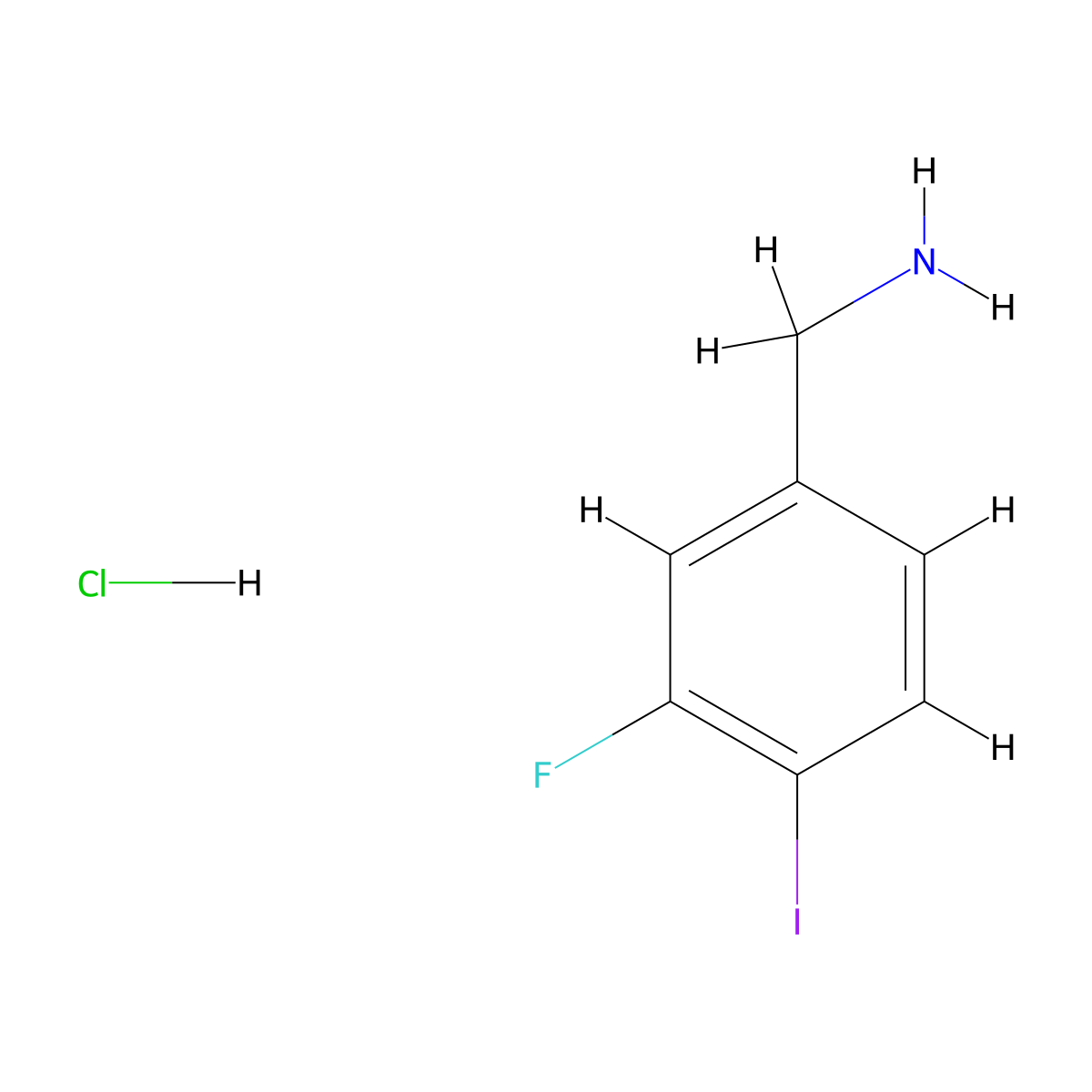 (3-Fluoro-4-iodophenyl)methanamine hydrochloride molecular structure, CAS 1353683-80-3