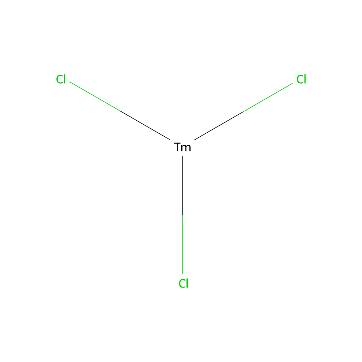 Thulium trichloride molecular structure, CAS 13537-18-3
