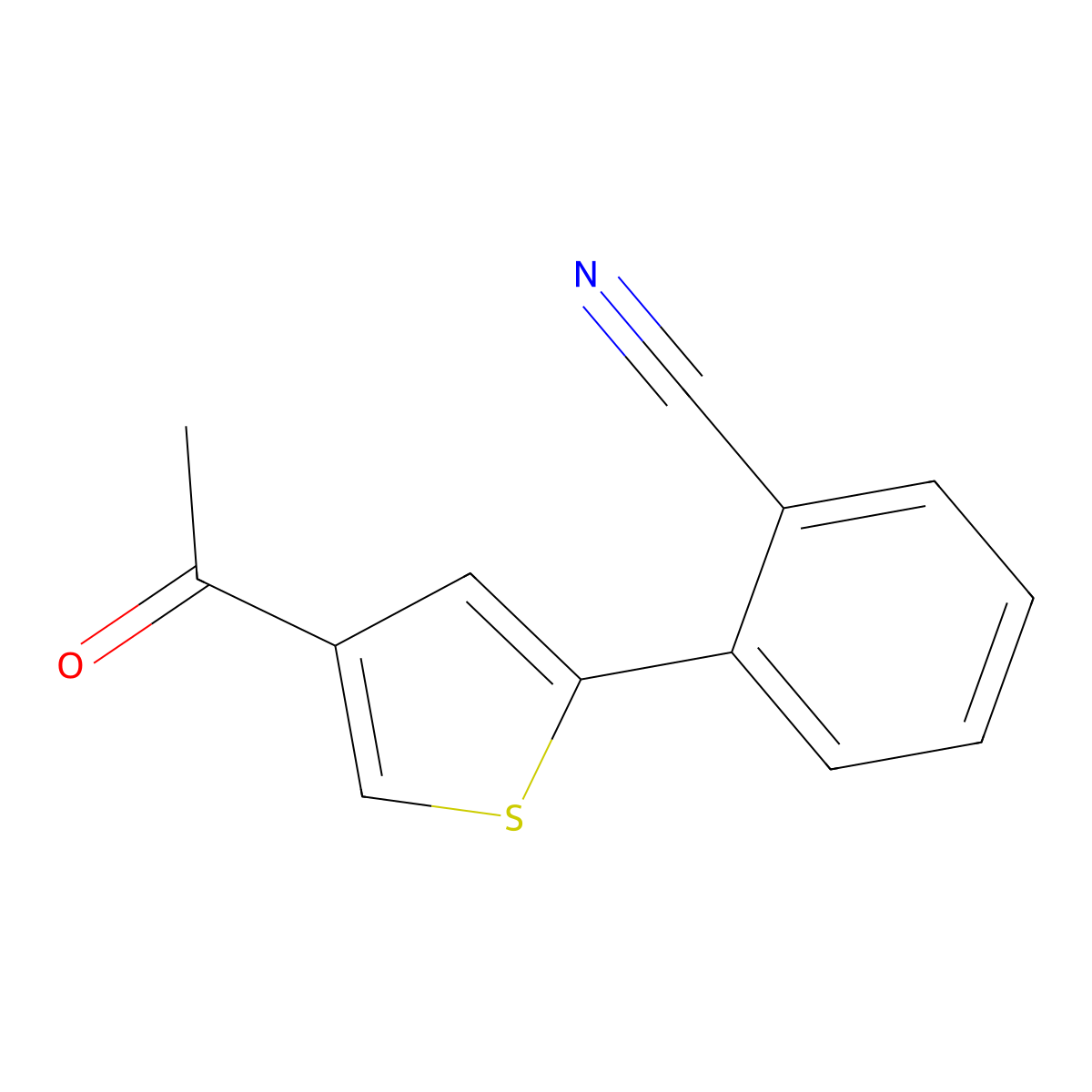 2-(4-Acetyl-2-thienyl)benzonitrile molecular structure, CAS 1353717-52-8