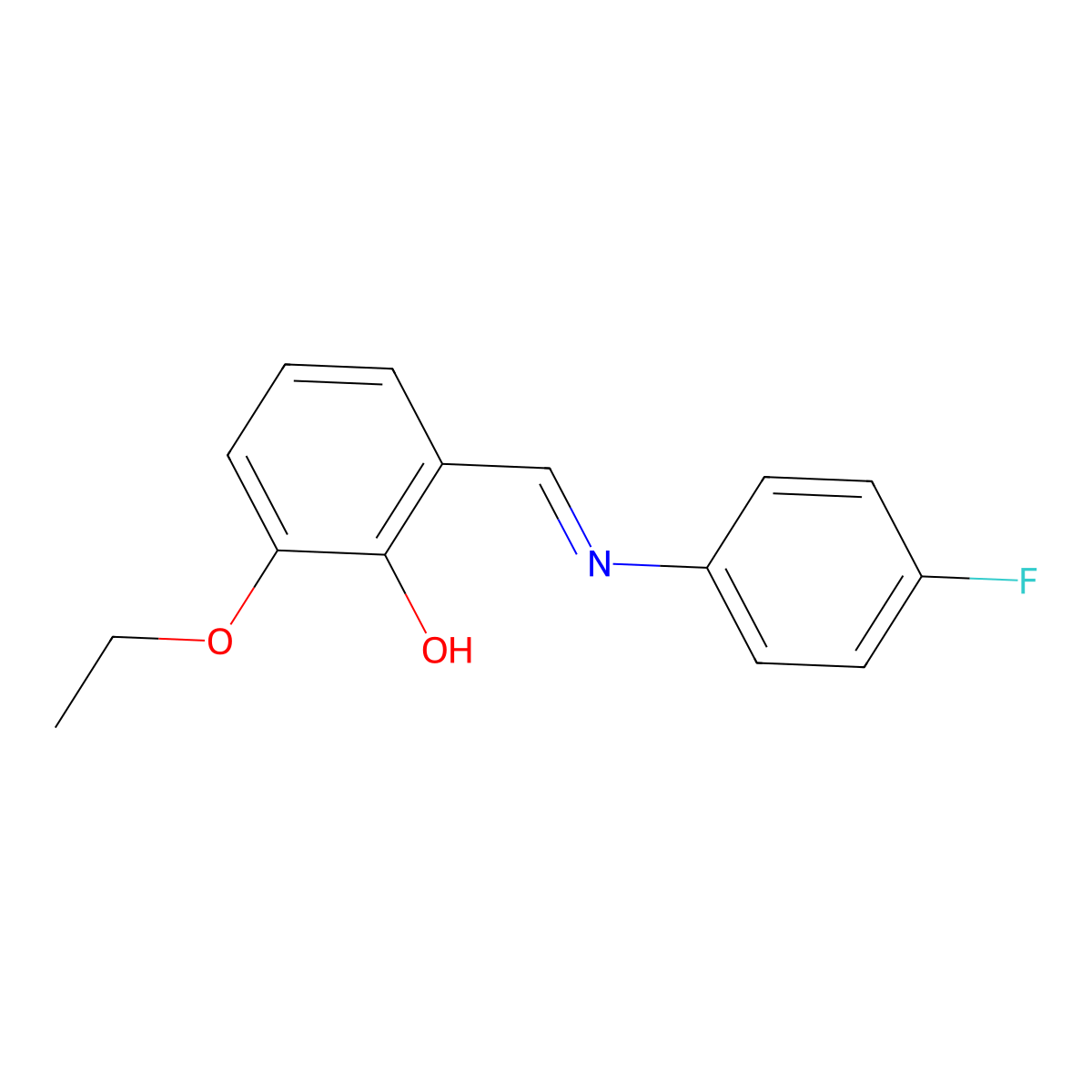 2-ethoxy-6-{(E)-[(4-fluorophenyl)imino]methyl}phenol molecular structure, CAS 1353717-74-4