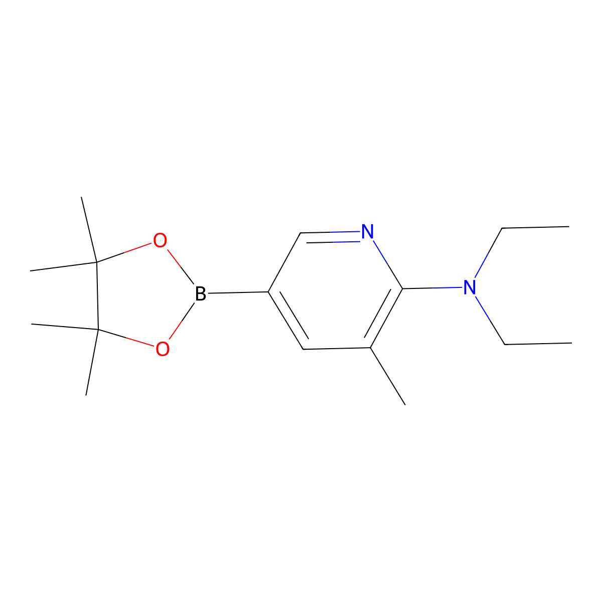 n,n-Diethyl-3-methyl-5-(4,4,5,5-tetramethyl-1,3,2-dioxaborolan-2-yl)pyridin-2-amine molecular structure, CAS 1353718-28-1