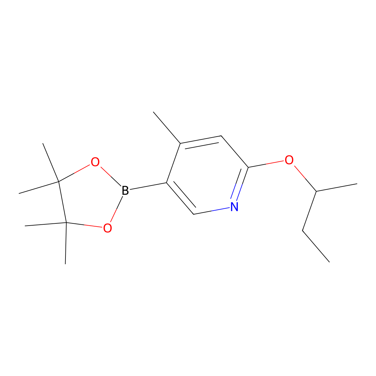 2-(sec-butoxy)-4-Methyl-5-(4,4,5,5-tetraMethyl-1,3,2-dioxaborolan-2-yl)pyridine molecular structure, CAS 1353718-38-3