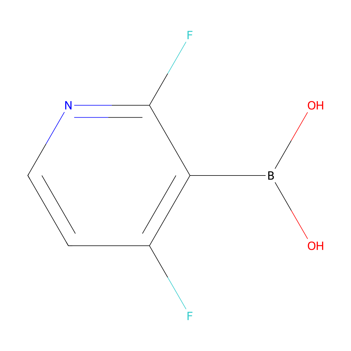 (2,4-Difluoropyridin-3-yl)boronic acid molecular structure, CAS 1353756-61-2