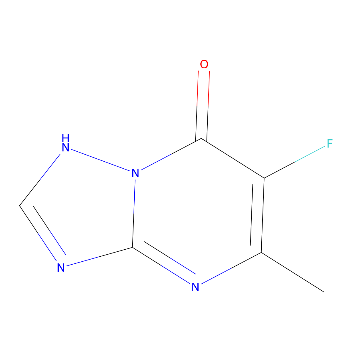 6-fluoro-5-methyl-4H,7H-[1,2,4]triazolo[1,5-a]pyrimidin-7-one molecular structure, CAS 1353761-08-6