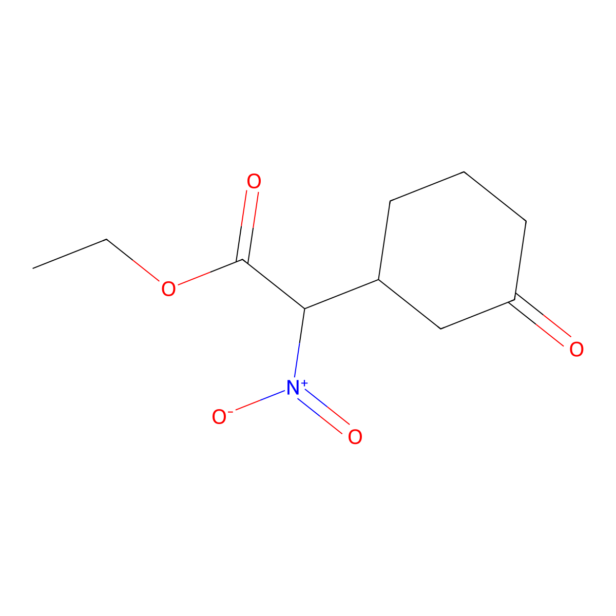 Ethyl 2-nitro-2-(3-oxocyclohexyl)acetate molecular structure, CAS 1353763-37-7