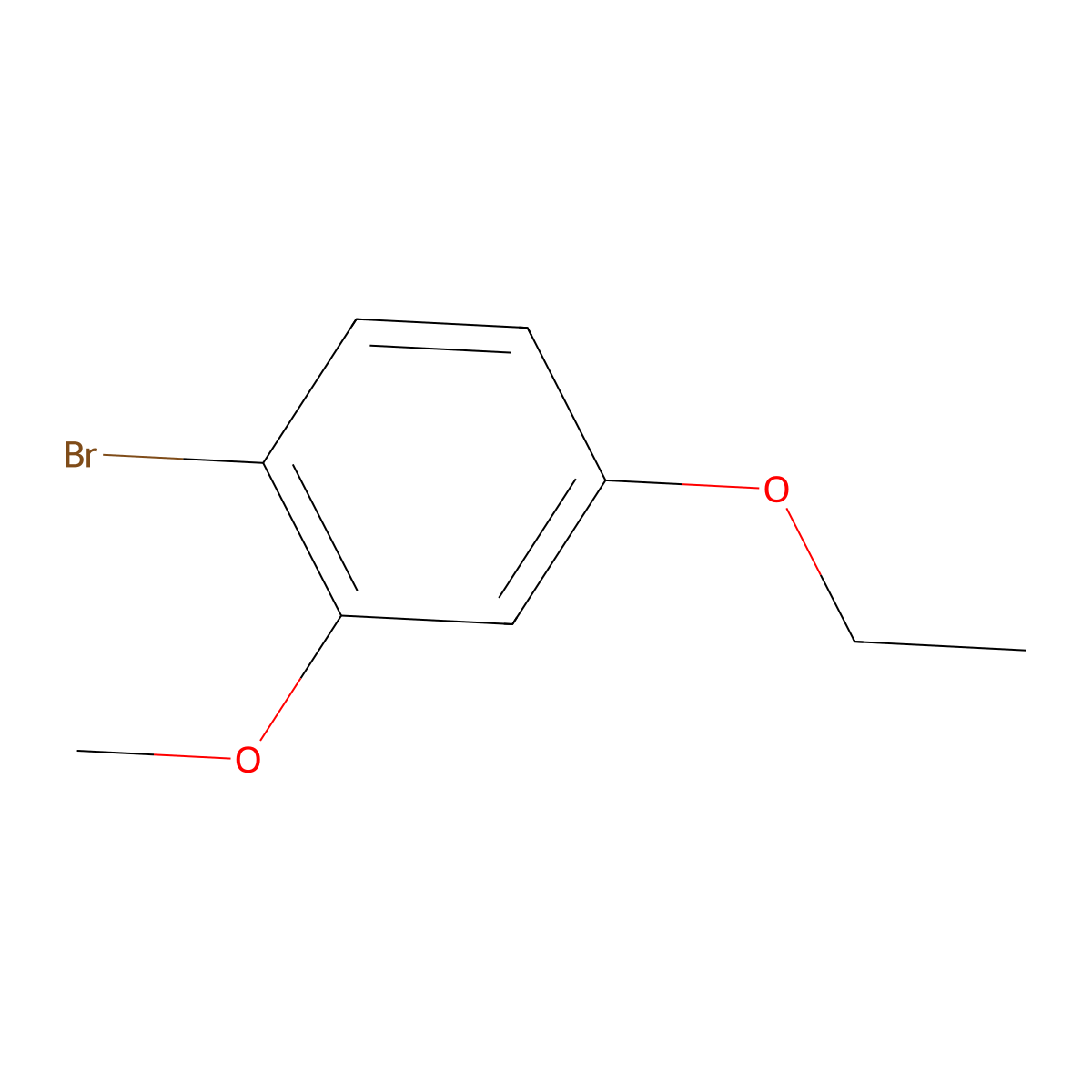 1-Bromo-4-ethoxy-2-methoxybenzene molecular structure, CAS 1353776-78-9