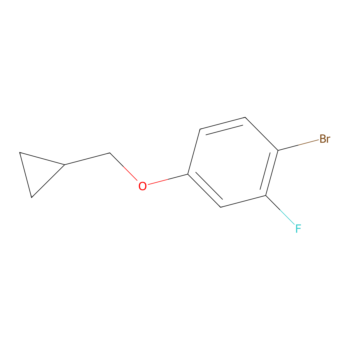 1-Bromo-4-(cyclopropylmethoxy)-2-fluorobenzene molecular structure, CAS 1353776-86-9