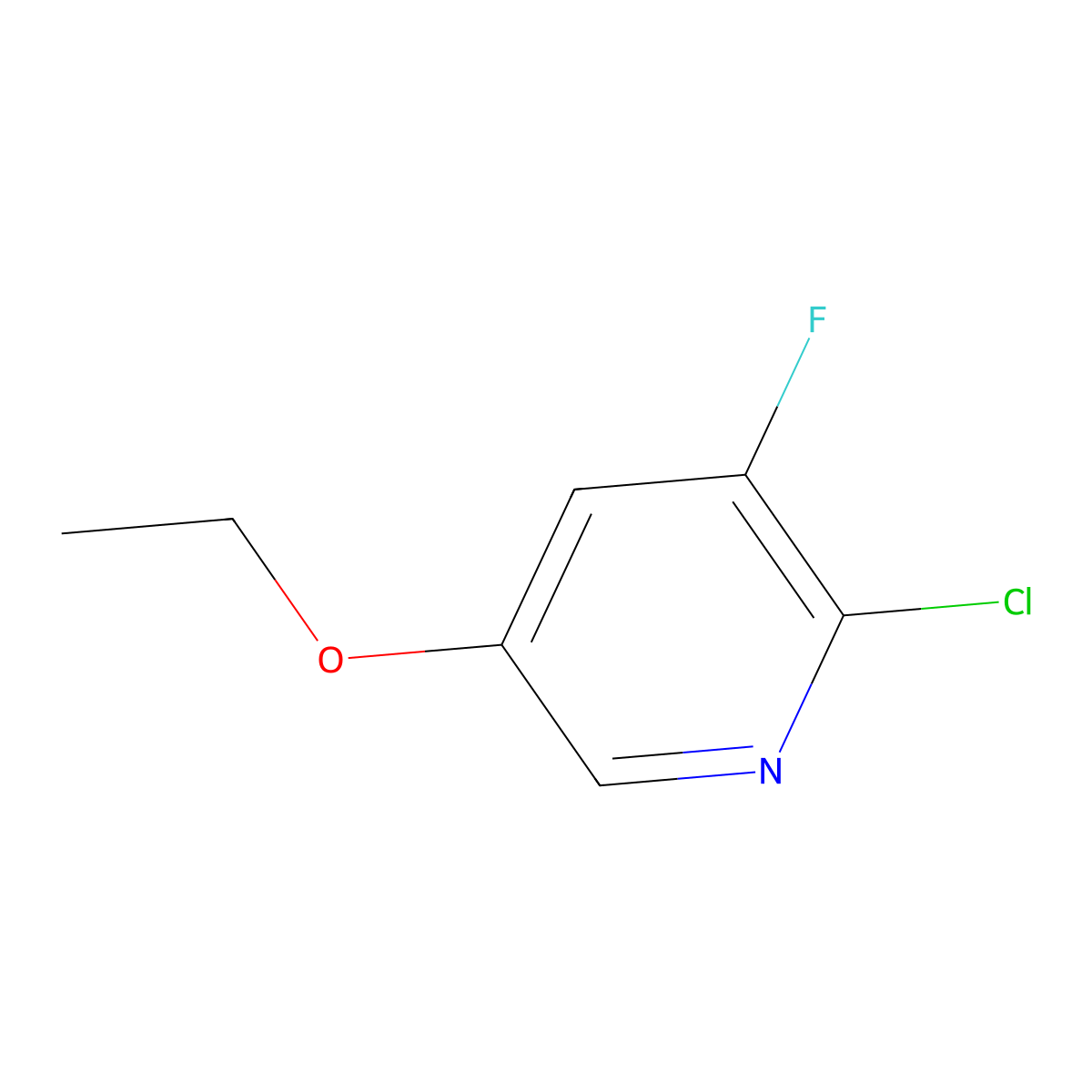2-Chloro-5-ethoxy-3-fluoropyridine molecular structure, CAS 1353776-88-1