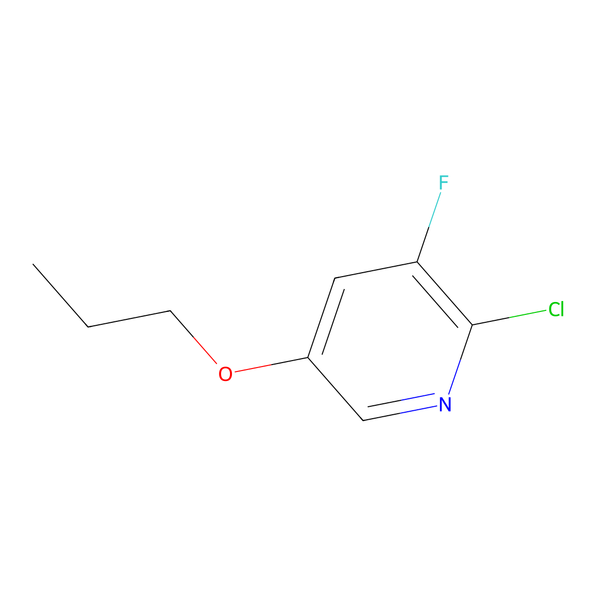 2-Chloro-3-fluoro-5-propoxypyridine molecular structure, CAS 1353776-91-6
