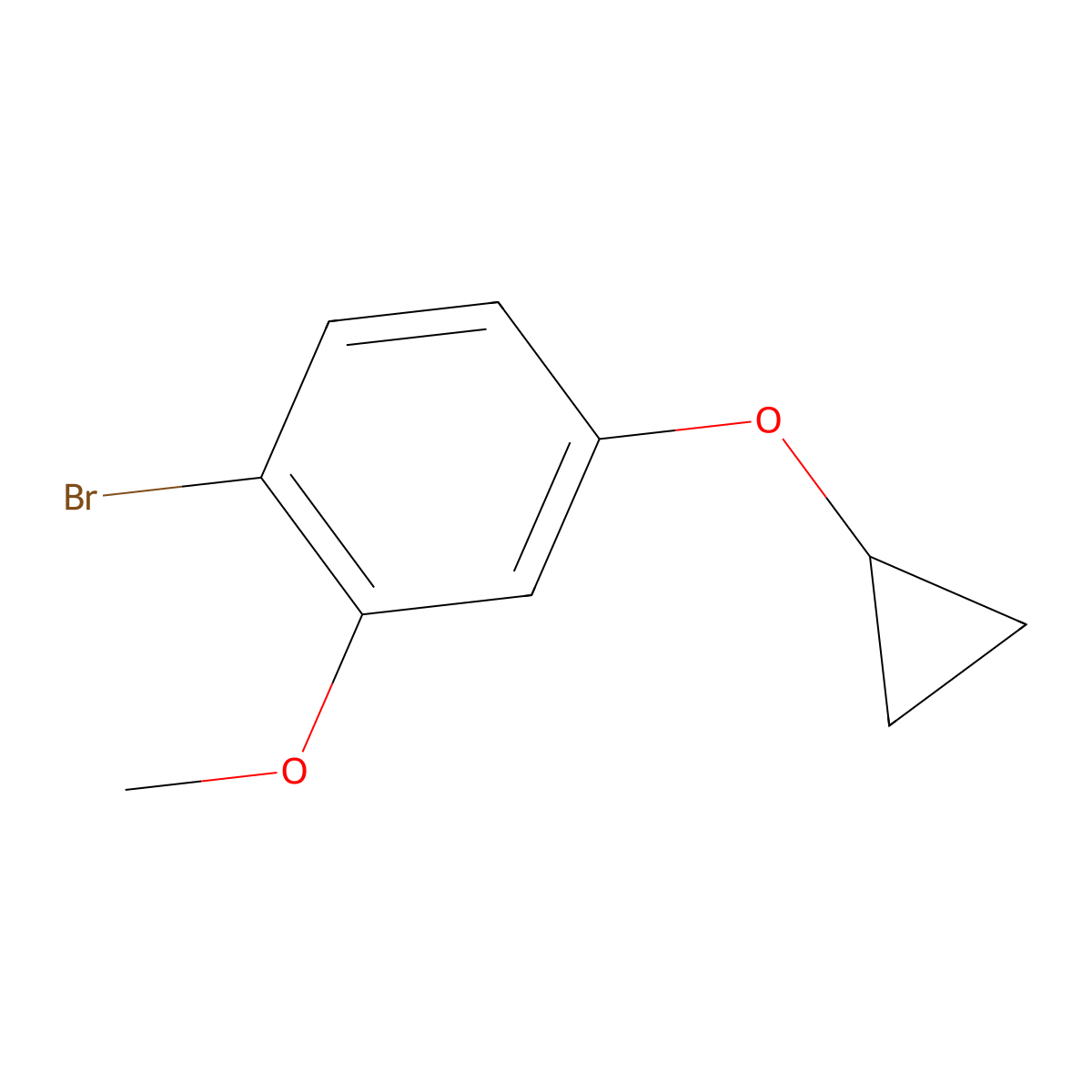1-Bromo-4-cyclopropoxy-2-methoxybenzene molecular structure, CAS 1353777-12-4