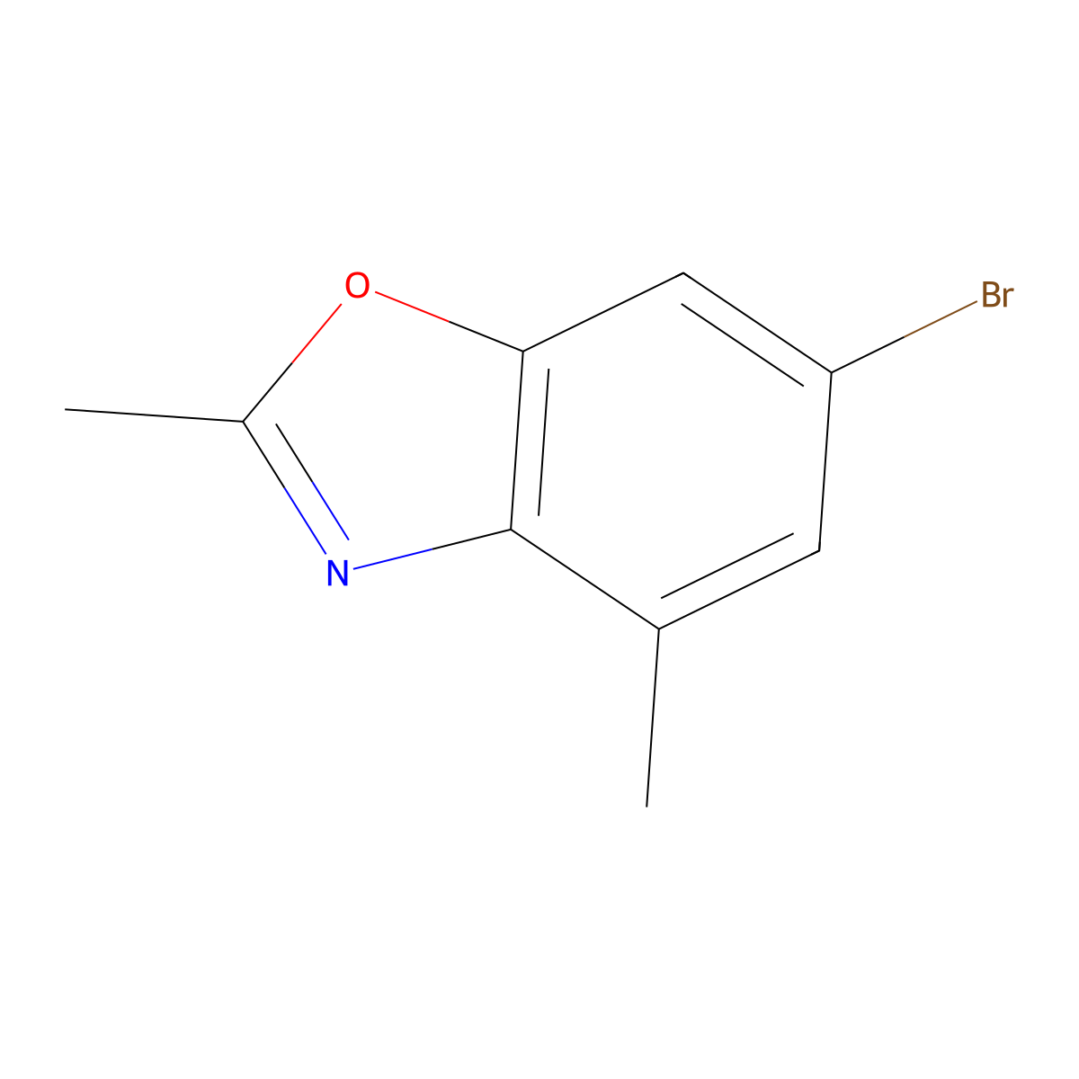 6-Bromo-2,4-dimethyl-1,3-benzoxazole molecular structure, CAS 1353777-30-6