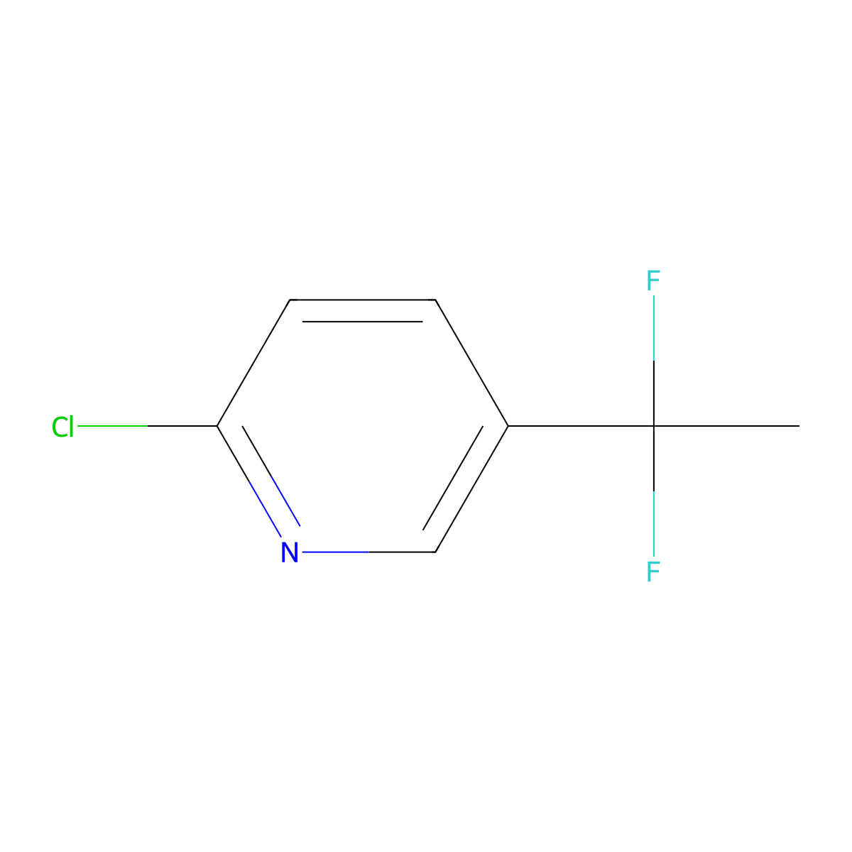 2-Chloro-5-(1,1-difluoroethyl)pyridine molecular structure, CAS 1353777-55-5