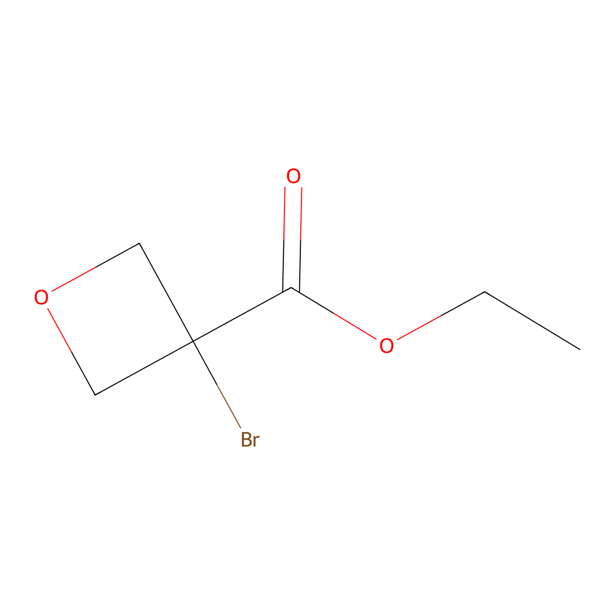 3-Oxetanecarboxylic acid, 3-bromo-, ethyl ester molecular structure, CAS 1353777-56-6