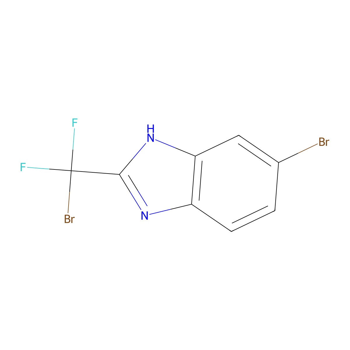 5-Bromo-2-[bromo(difluoro)methyl]-1H-benzimidazole molecular structure, CAS 1353778-39-8
