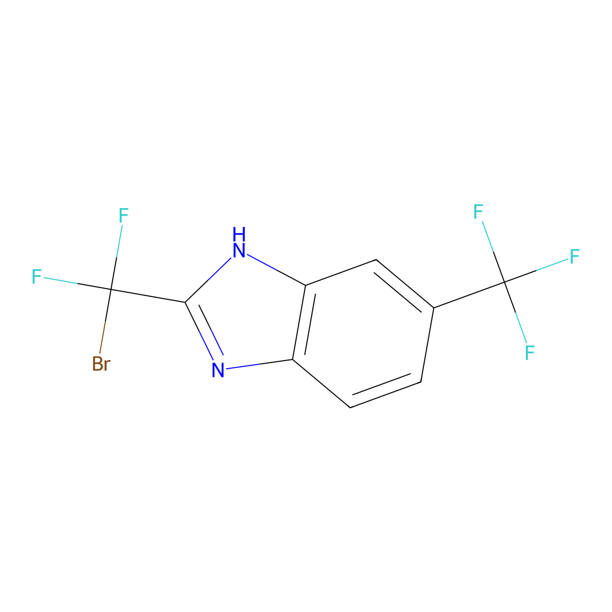 2-[Bromo(difluoro)methyl]-5-(trifluoromethyl)-1H-benzimidazole molecular structure, CAS 1353778-41-2