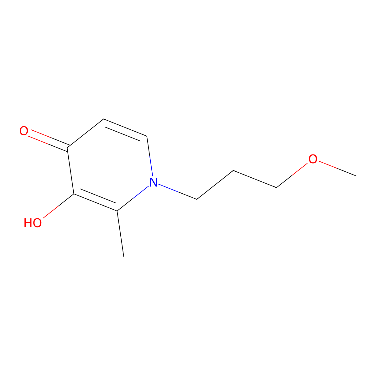 3-hydroxy-1-(3-methoxypropyl)-2-methylpyridin-4(1H)-one molecular structure, CAS 135379-10-1