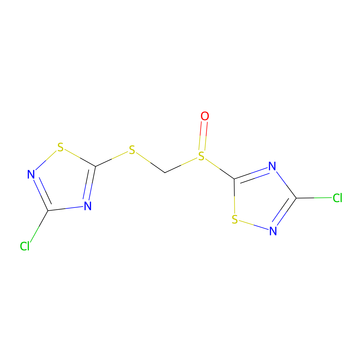 3-Chloro-5-[(3-chloro-1,2,4-thiadiazol-5-ylthio)methylsulfinyl]-1,2,4-thiadiazole molecular structure, CAS 135379-15-6