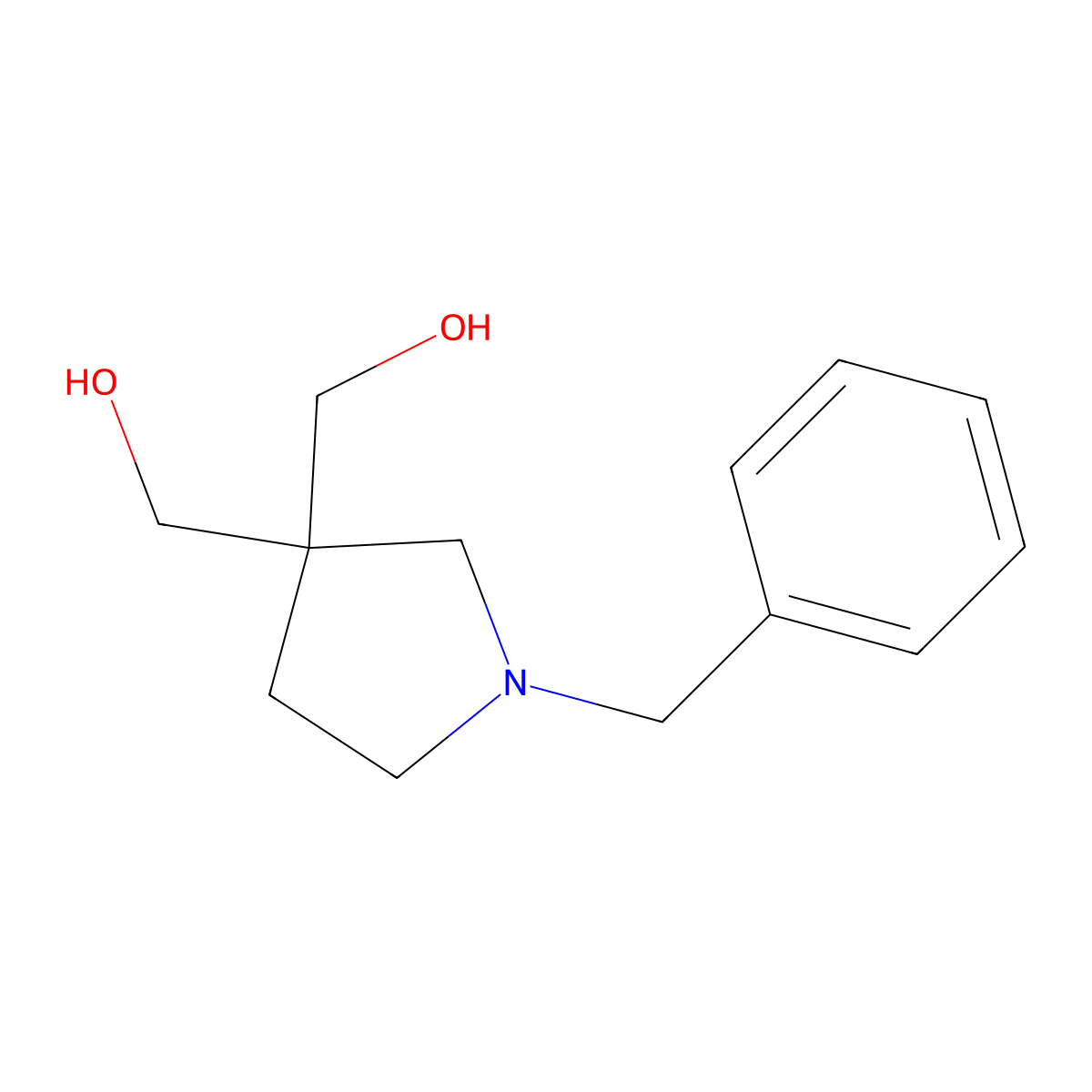 [1-Benzyl-3-(hydroxymethyl)pyrrolidin-3-yl]methanol molecular structure, CAS 135380-26-6