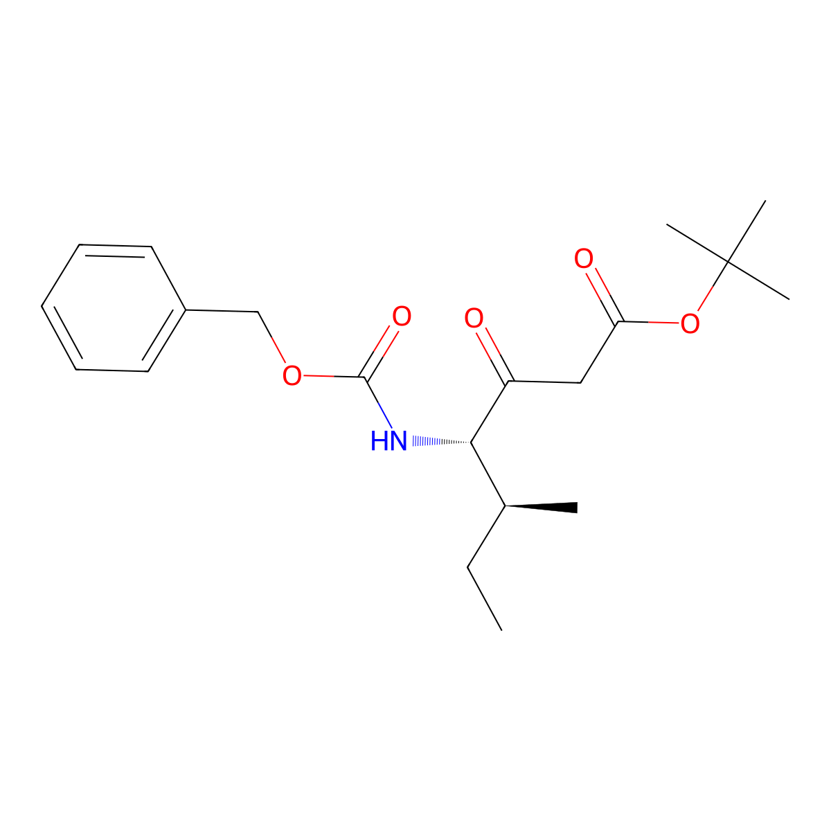 (4S,5S)-tert-butyl 4-(((benzyloxy)carbonyl)amino)-5-methyl-3-oxoheptanoate molecular structure, CAS 135383-54-9