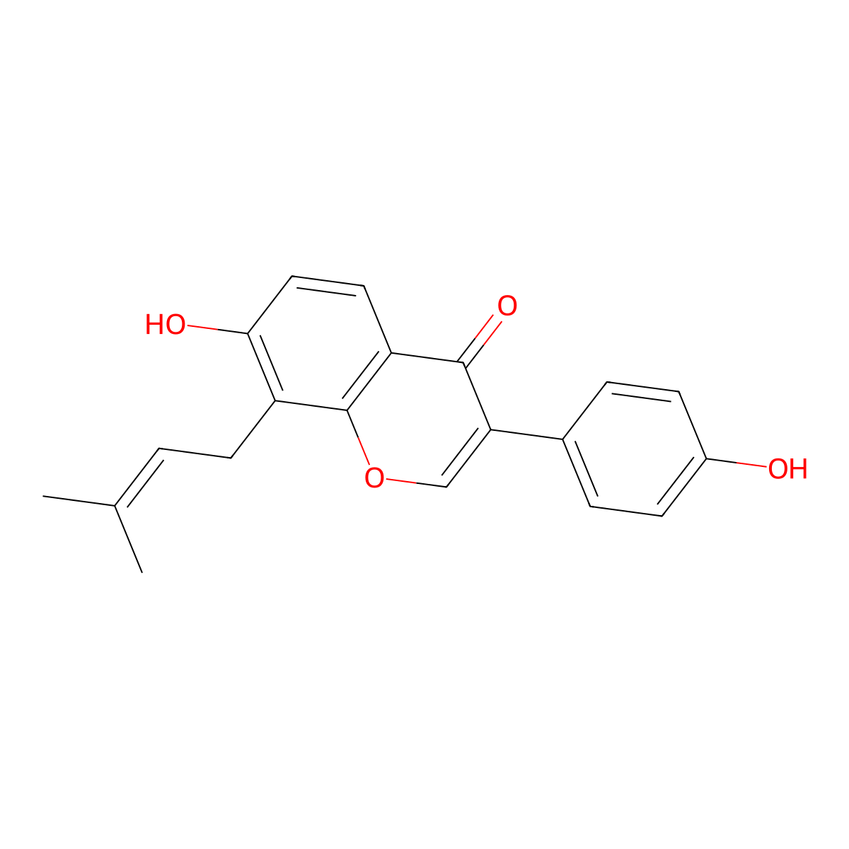 8-Prenyldaidzein molecular structure, CAS 135384-00-8