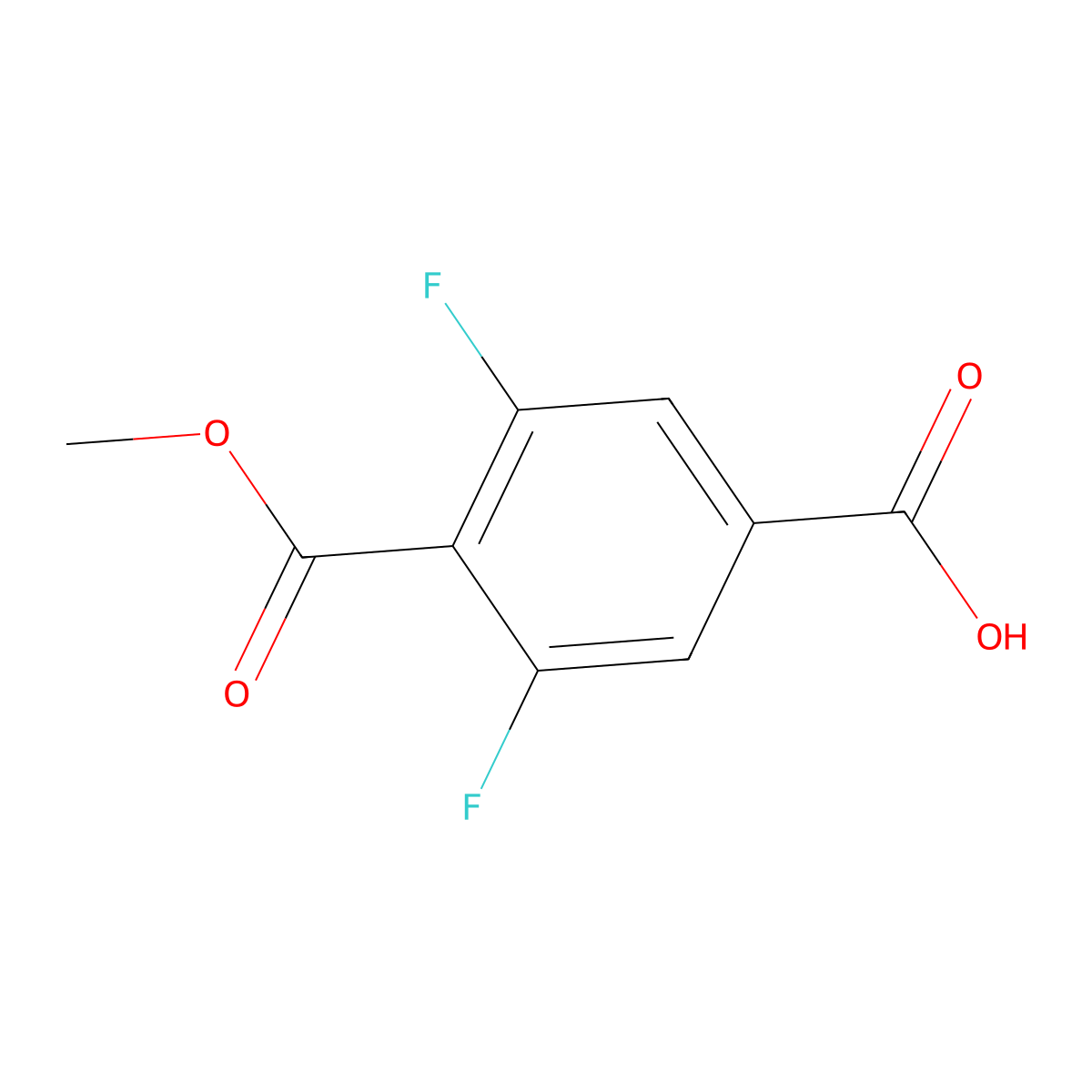 3,5-Difluoro-4-(methoxycarbonyl)benzoic acid molecular structure, CAS 1353843-48-7