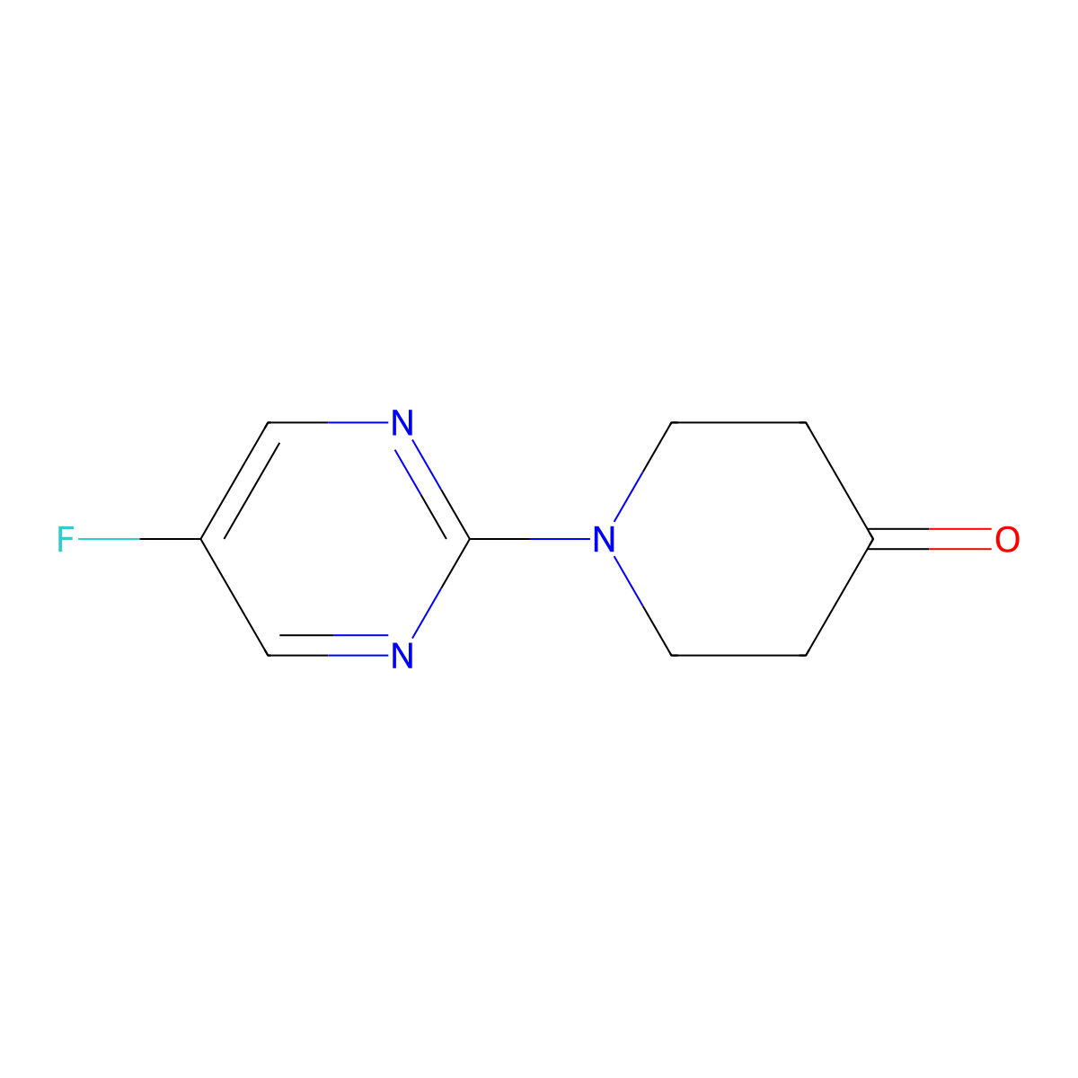 1-(5-Fluoropyrimidin-2-yl)piperidin-4-one molecular structure, CAS 1353853-20-9