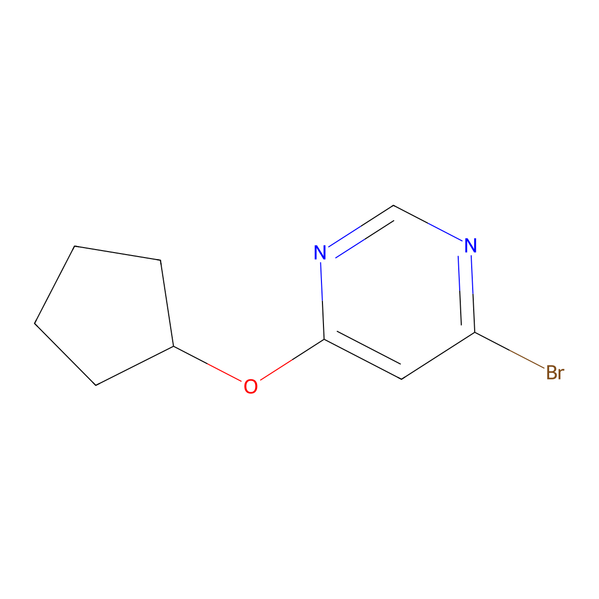 4-Bromo-6-cyclopentoxypyrimidine molecular structure, CAS 1353853-40-3