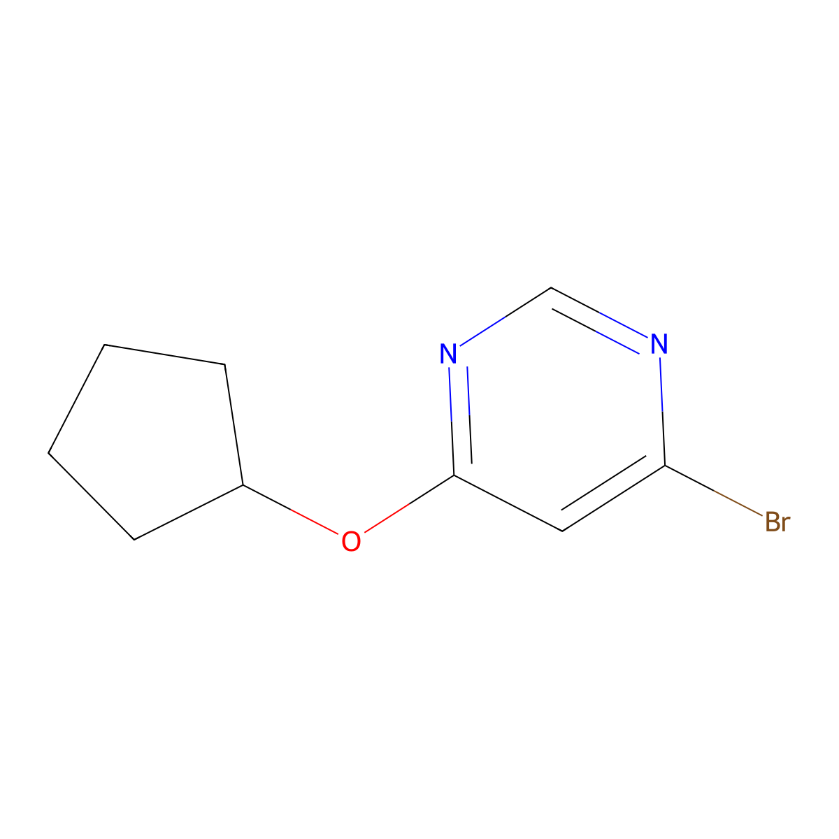 4-Bromo-6-cyclopentoxypyrimidine molecular structure, CAS 1353853-40-3