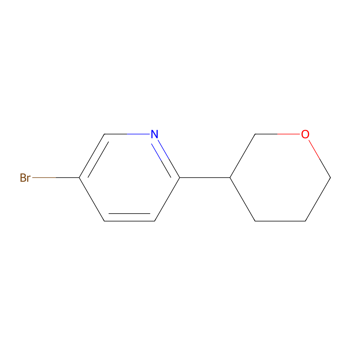 5-Bromo-2-(oxan-3-yl)pyridine molecular structure, CAS 1353853-41-4