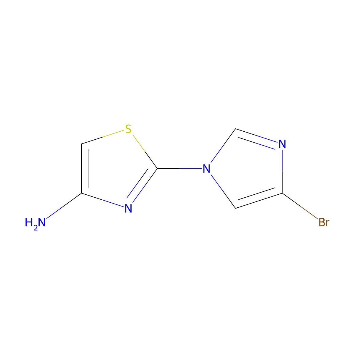 1-(4-Aminothiazol-2-yl)-4-bromoimidazole molecular structure, CAS 1353853-43-6
