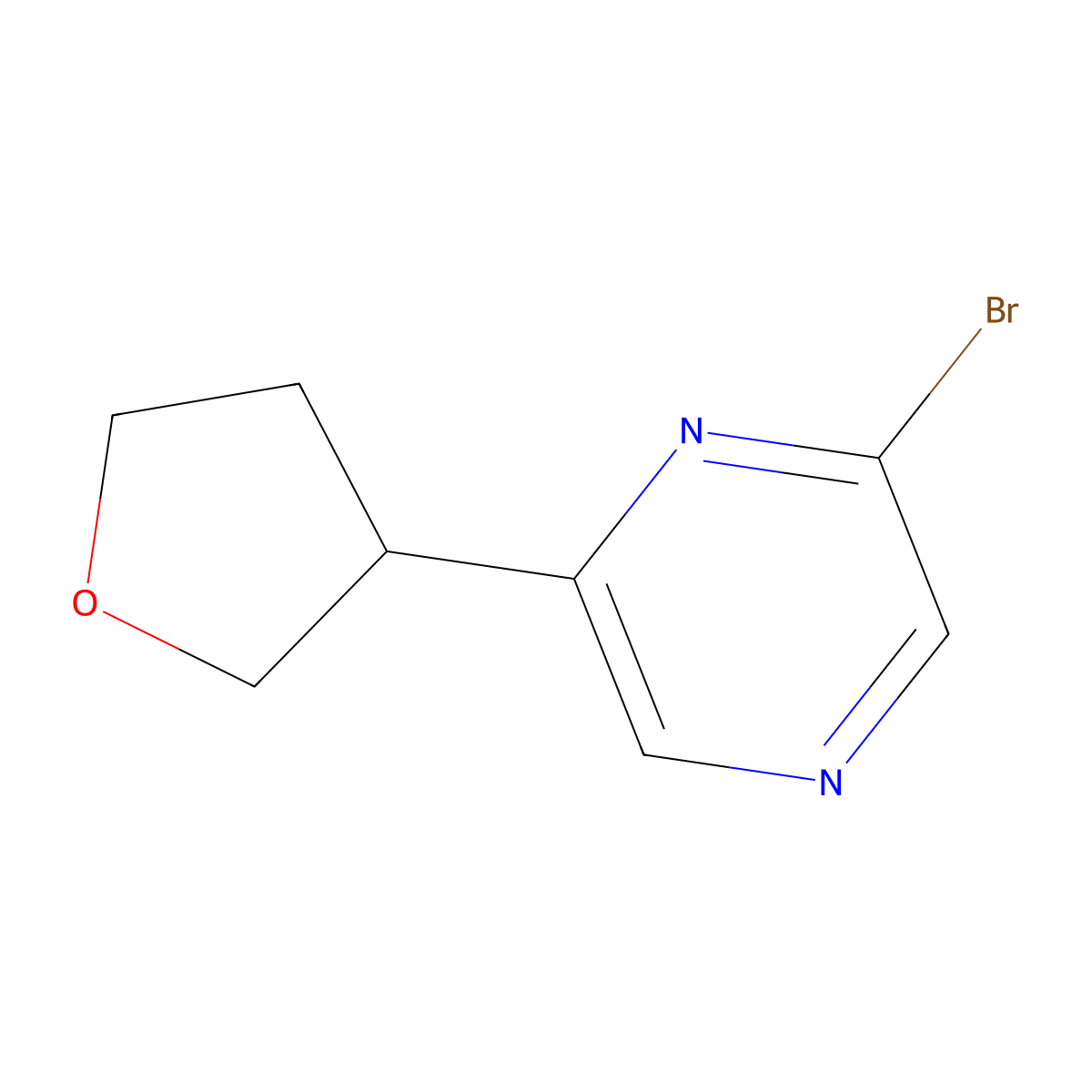 2-Bromo-6-(oxolan-3-yl)pyrazine molecular structure, CAS 1353853-44-7