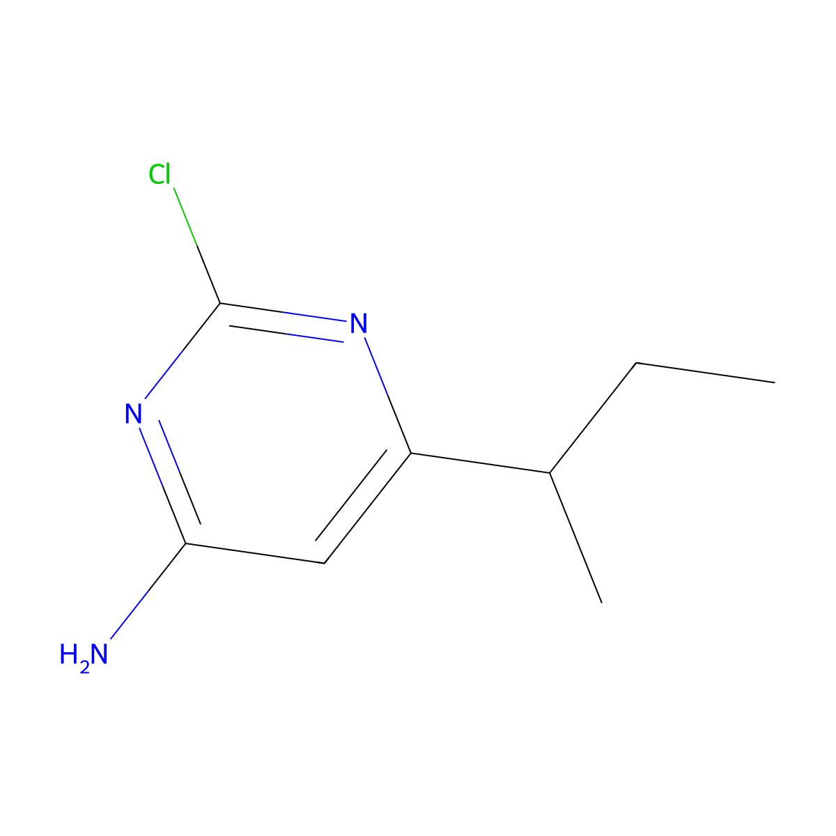 2-Chloro-4-amino-6-(sec-butyl)pyrimidine molecular structure, CAS 1353853-45-8