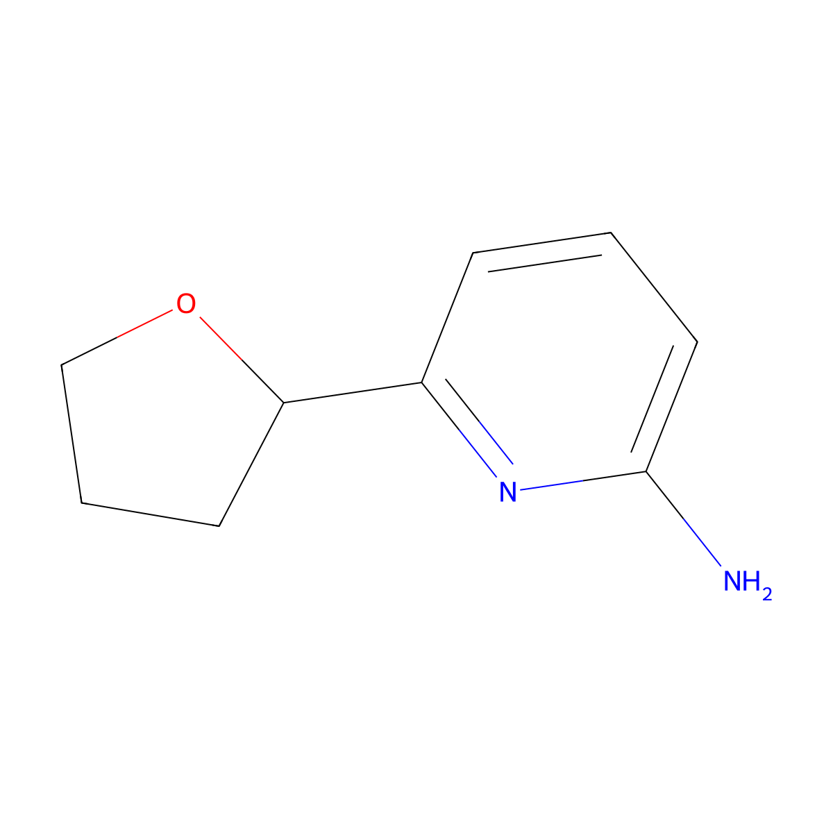 6-(Oxolan-2-yl)pyridin-2-amine molecular structure, CAS 1353853-51-6