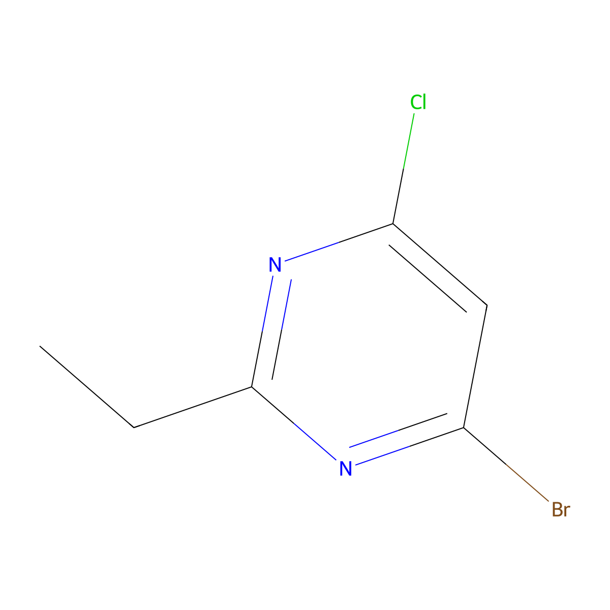 4-Chloro-6-bromo-2-ethylpyrimidine molecular structure, CAS 1353853-53-8