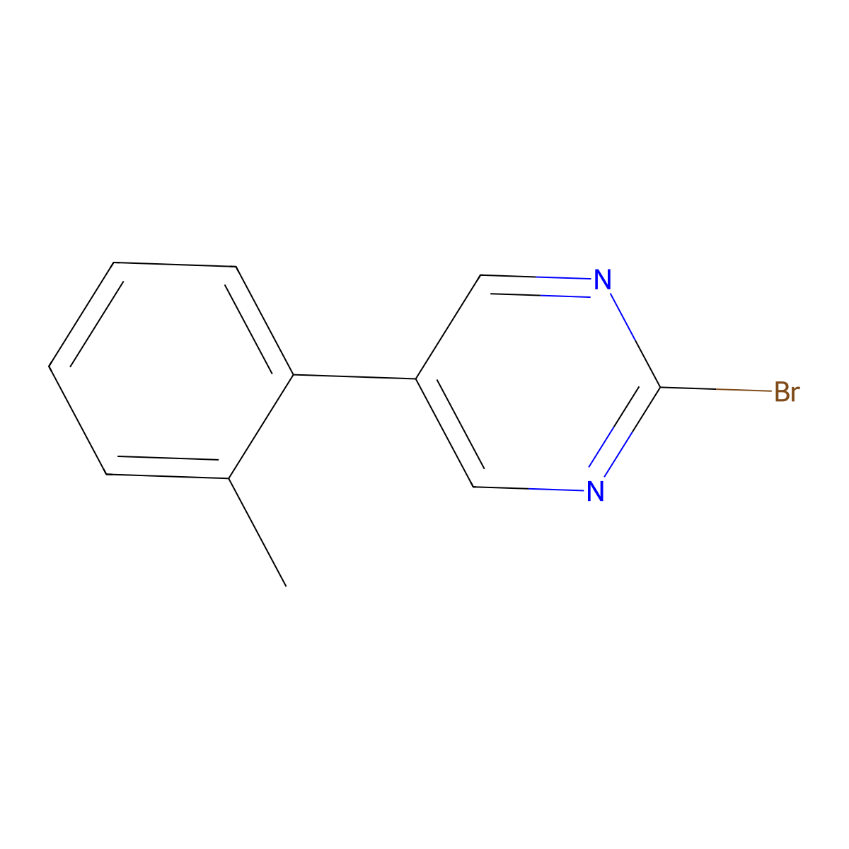 2-Bromo-5-(2-tolyl)pyrimidine molecular structure, CAS 1353853-54-9