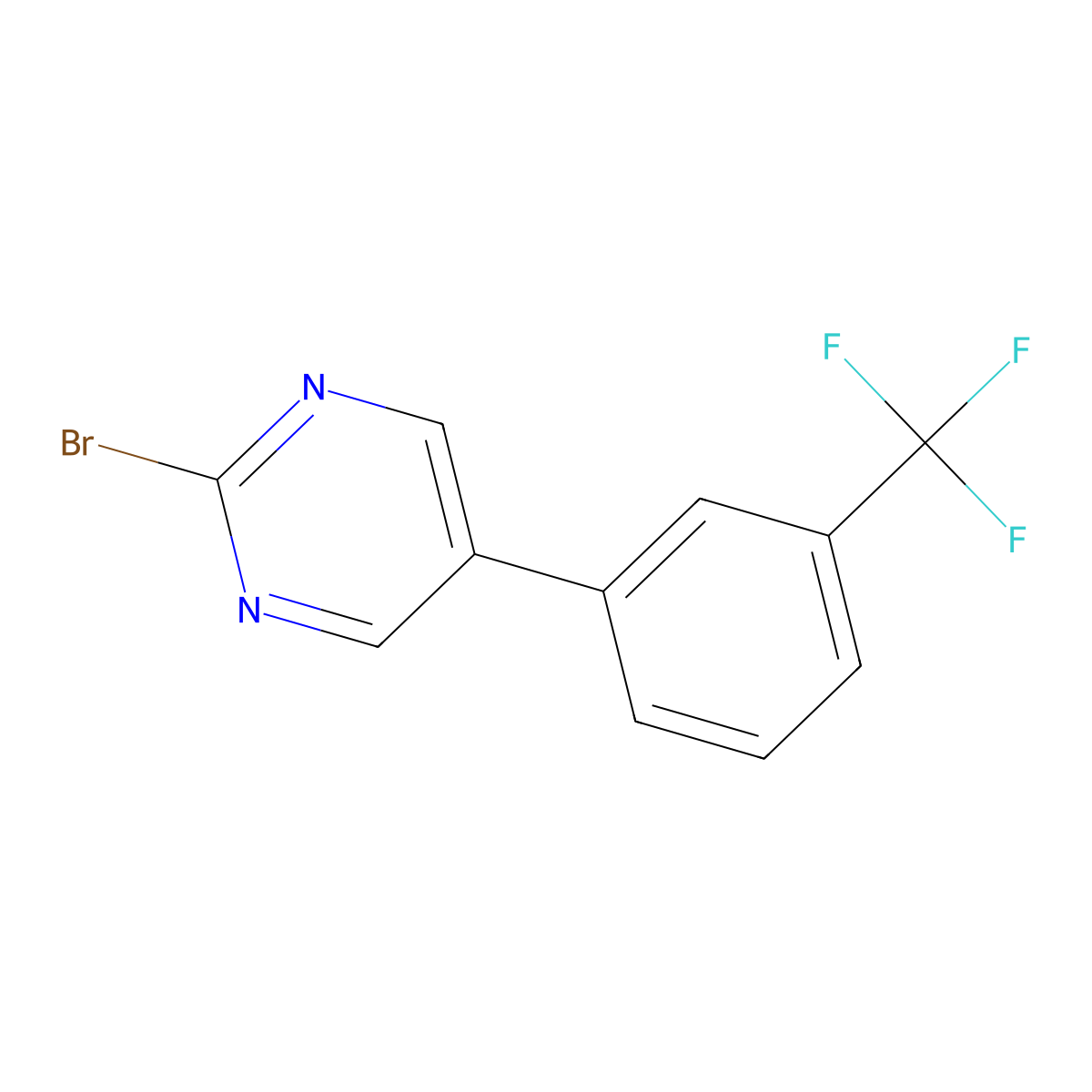 2-Bromo-5-(3-trifluoromethylphenyl)pyrimidine molecular structure, CAS 1353853-55-0